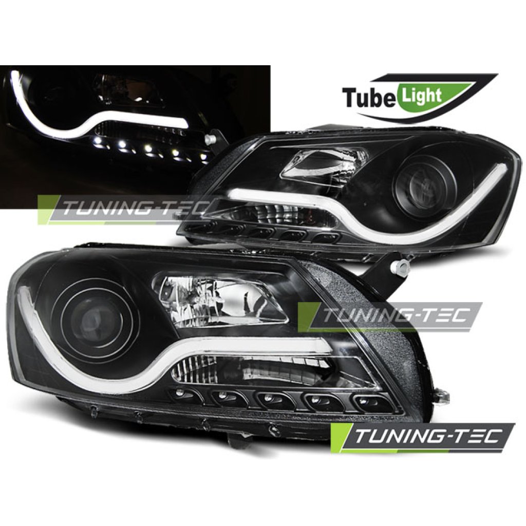 Přední světla LED TubeLights VW Passat 3C B7 10-14 černá