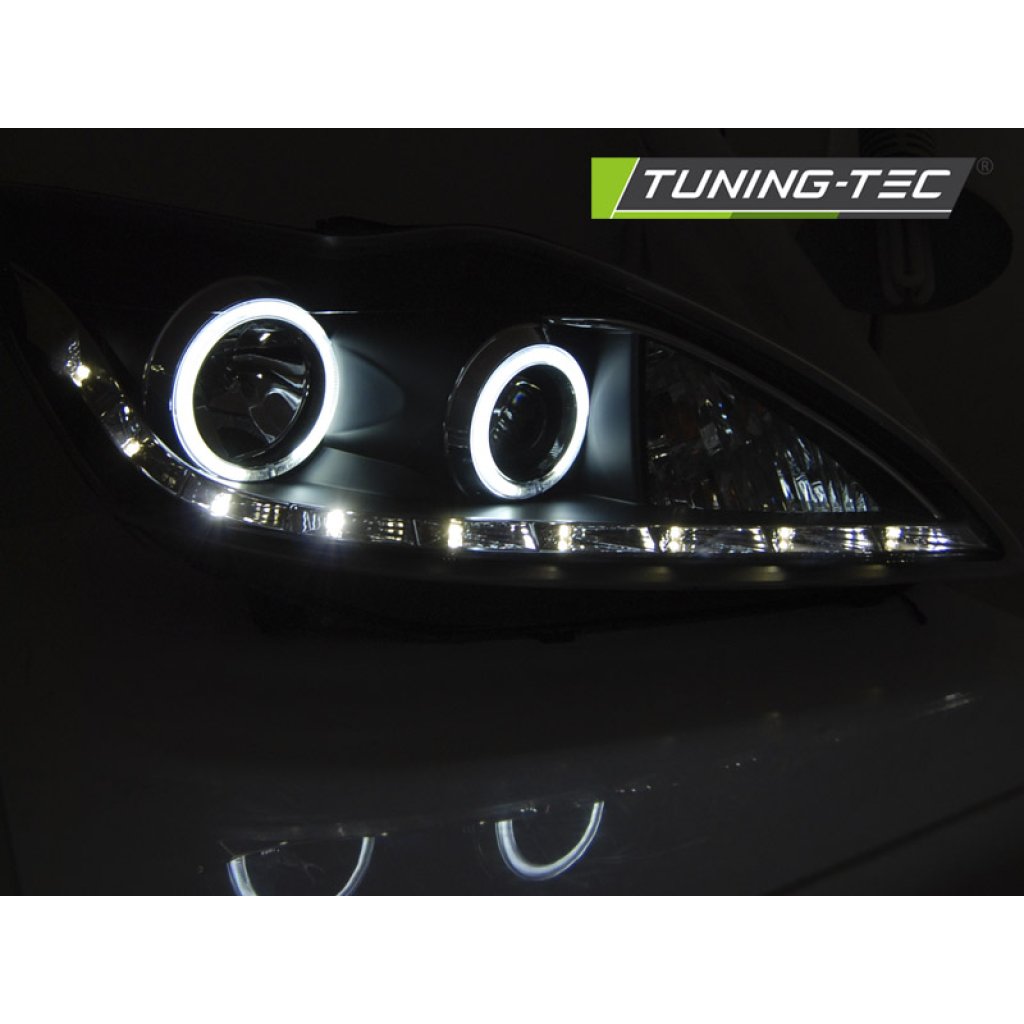 Přední světla s CCFL Angel Eyes a LED Ford Focus II 08-10 černá