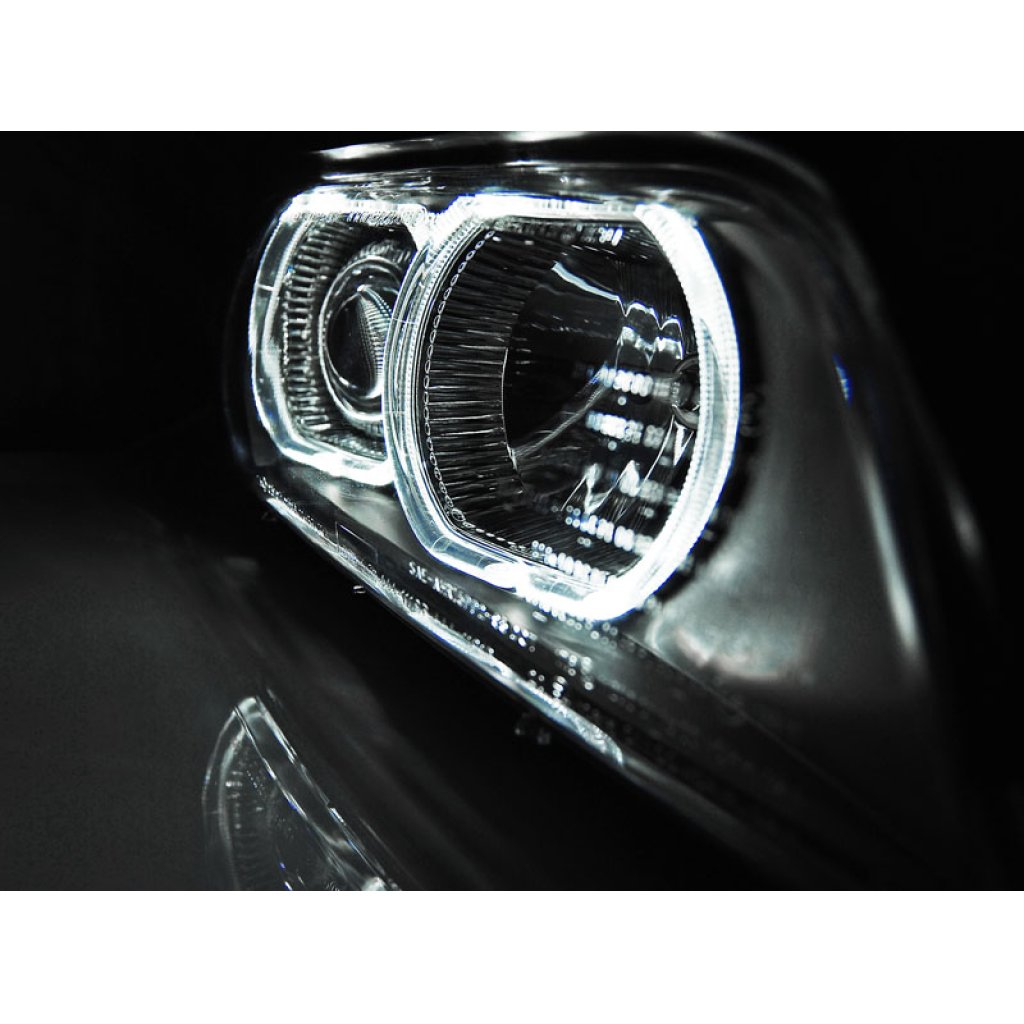 Přední světla s LED angel eyes BMW 5 E39 černá