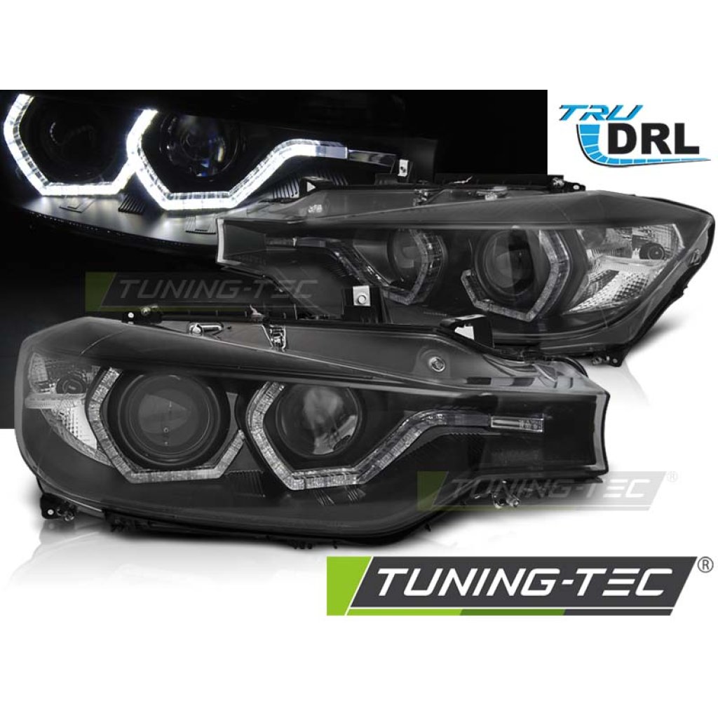 Přední světla s LED Angel Eyes DRL BMW 3 F30/F31 LCI 15-18 černá