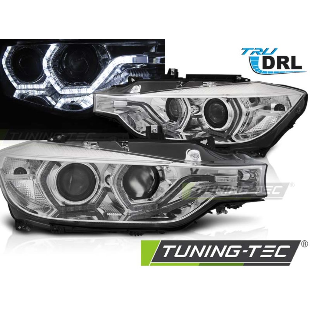 Přední světla s LED Angel Eyes DRL BMW 3 F30/F31 LCI 15-18 chromová