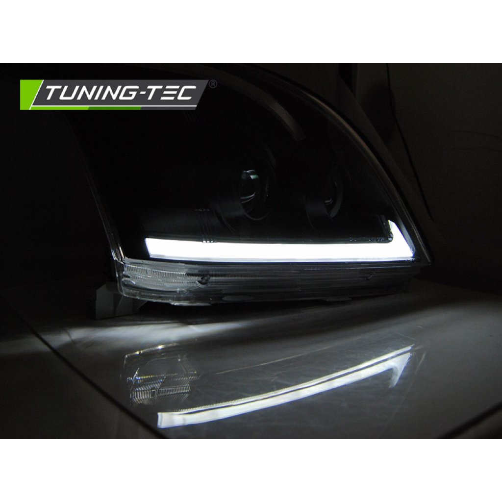 Přední světla s LED bar, LED dynamický blinkr, Toyota Land Cruiser 120 03-09 černá