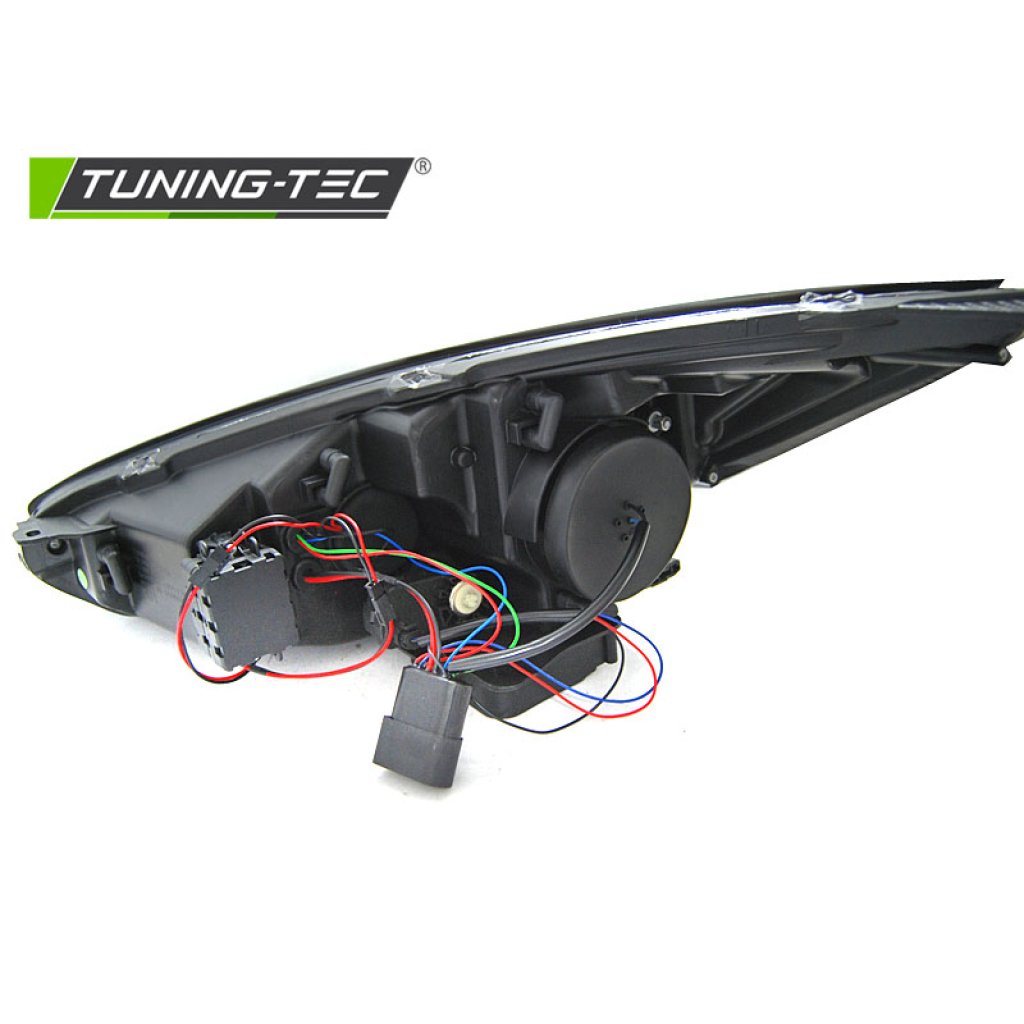 Přední světla s LED denním světlem, SEQ blinkrem, Ford Focus MK3 15-18 černá