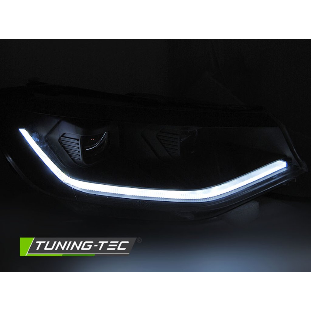 Přední světla s LED denními světly, LED dynamickým blinkrem VW Caddy 20- černá