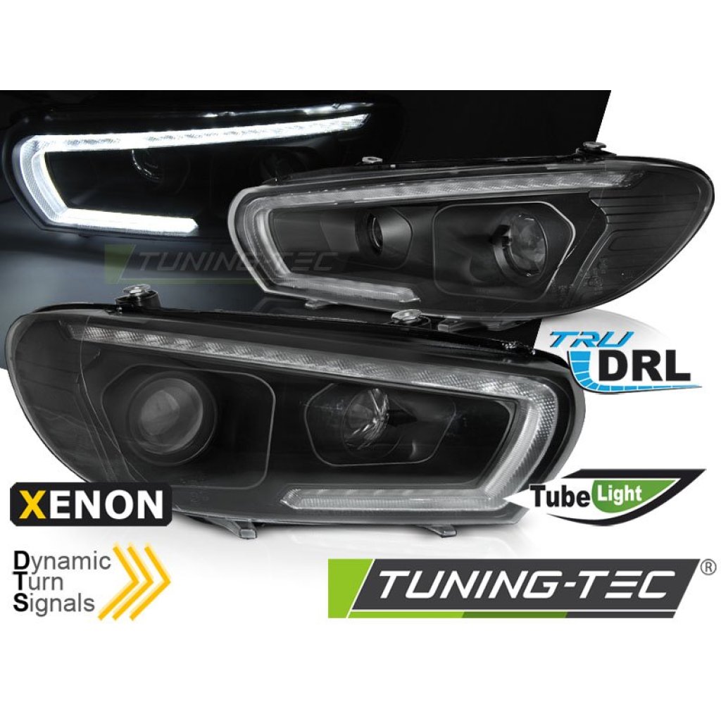 Přední světla s LED denními světly, LED dynamickým blinkrem VW Scirocco 08-14 xenon černá