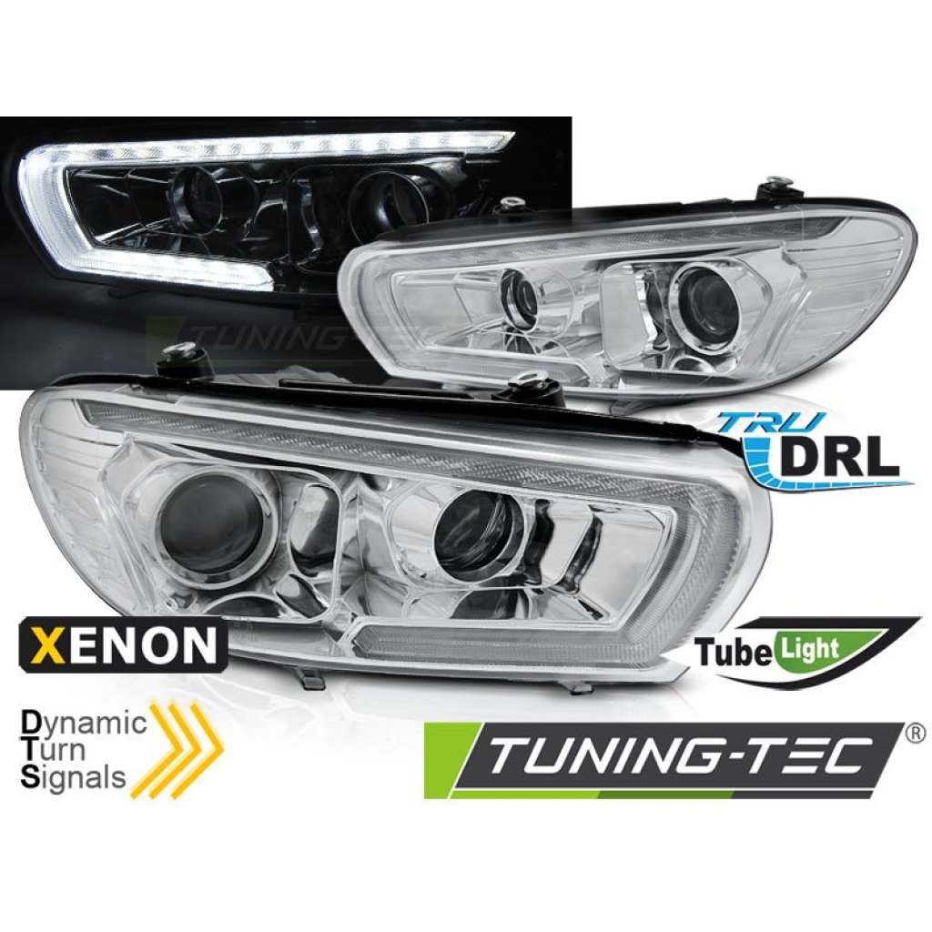 Přední světla s LED denními světly, LED dynamickým blinkrem VW Scirocco 08-14 xenon chromová