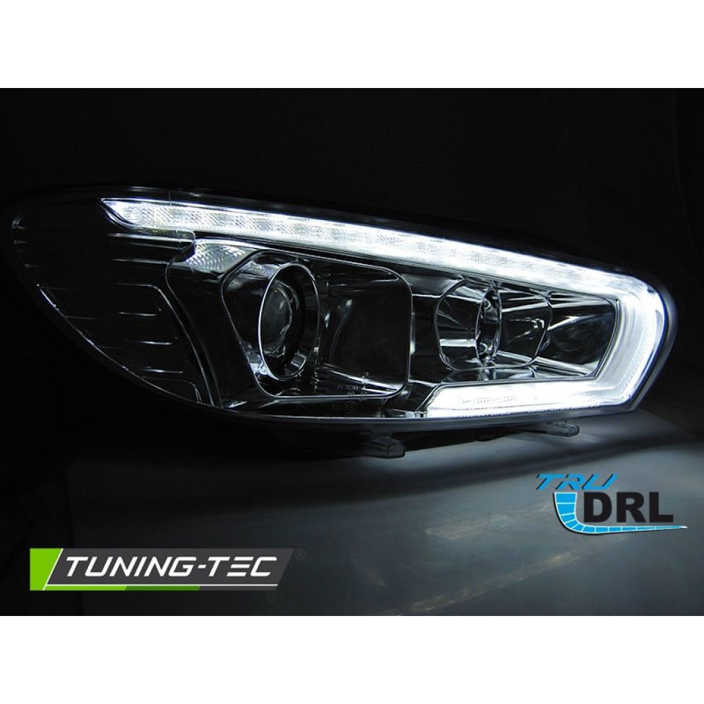 Přední světla s LED denními světly, LED dynamickým blinkrem VW Scirocco 08-14 xenon chromová