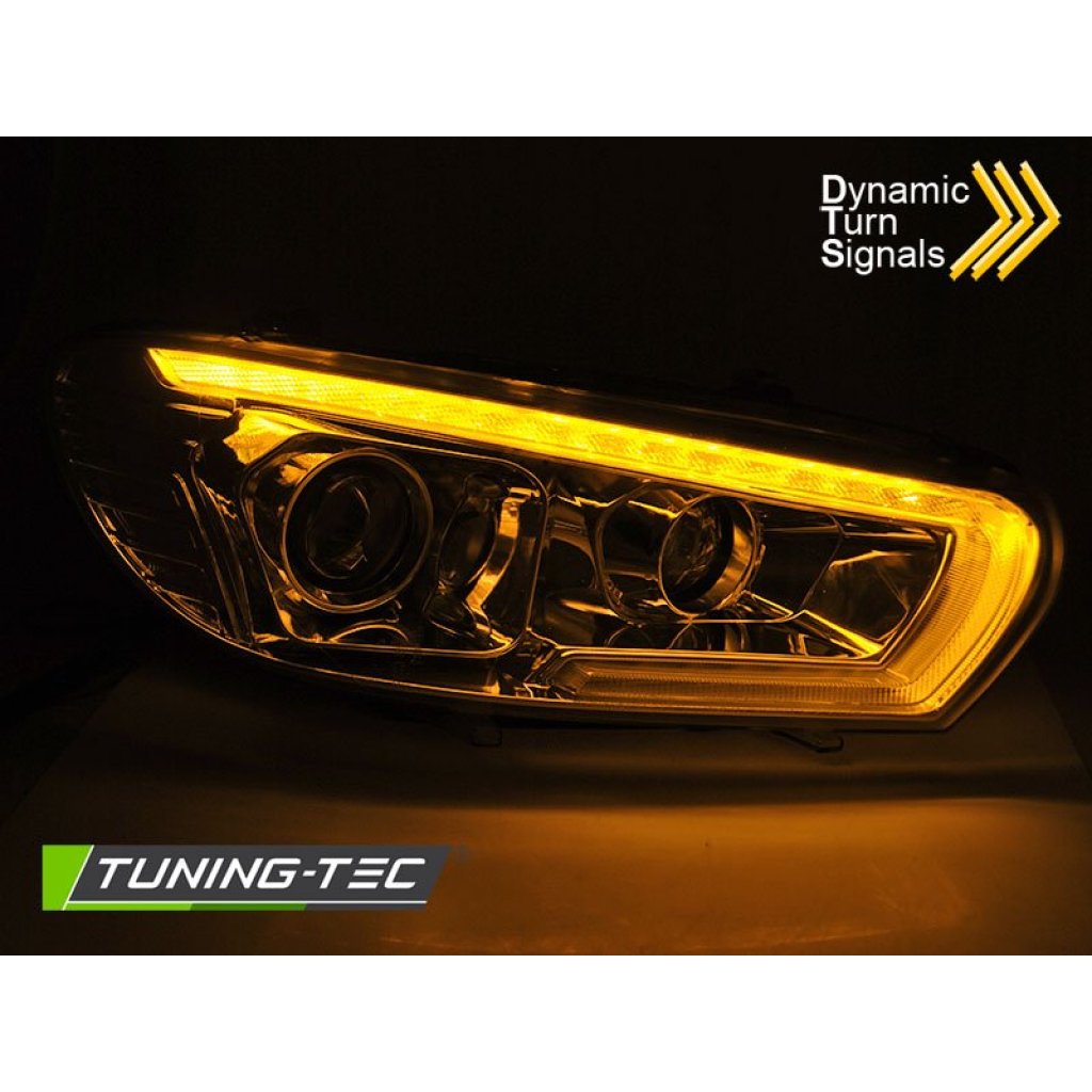 Přední světla s LED denními světly, LED dynamickým blinkrem VW Scirocco 08-14 xenon chromová