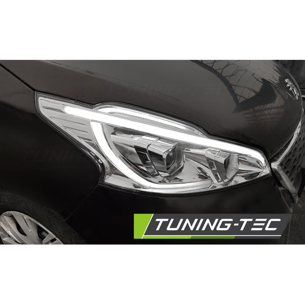 Přední světla s LED denními světly Peugeot 208 12-15 chrom