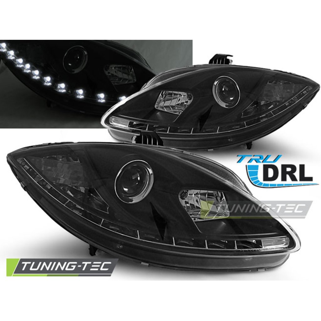 Přední světla s LED denními světly Seat Leon/Altea/Toledo 1P 09-13 černá