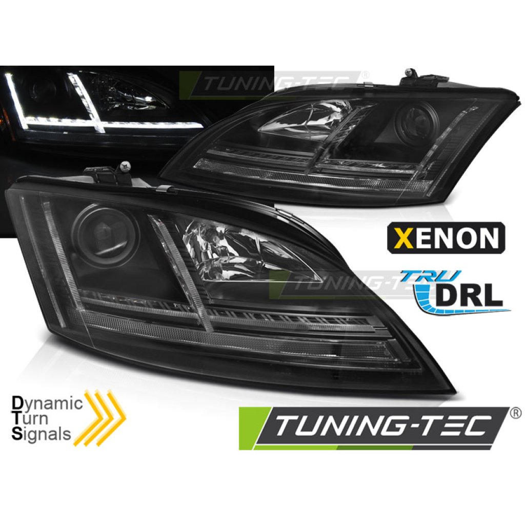 Přední světla s LED denními světly SEQ AUDI TT 8J 06-10 xenon černá