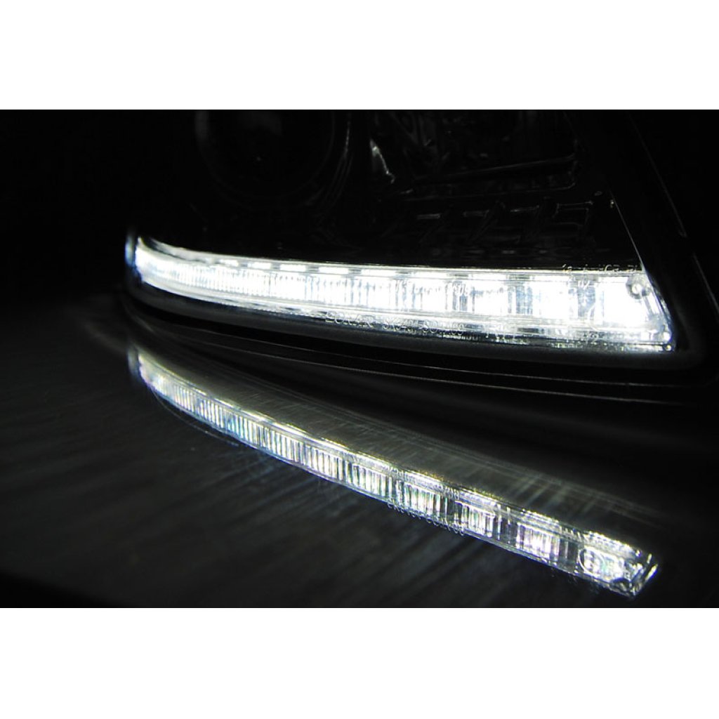 Přední světla s LED denními světly Škoda Octavia II 09-12 černá