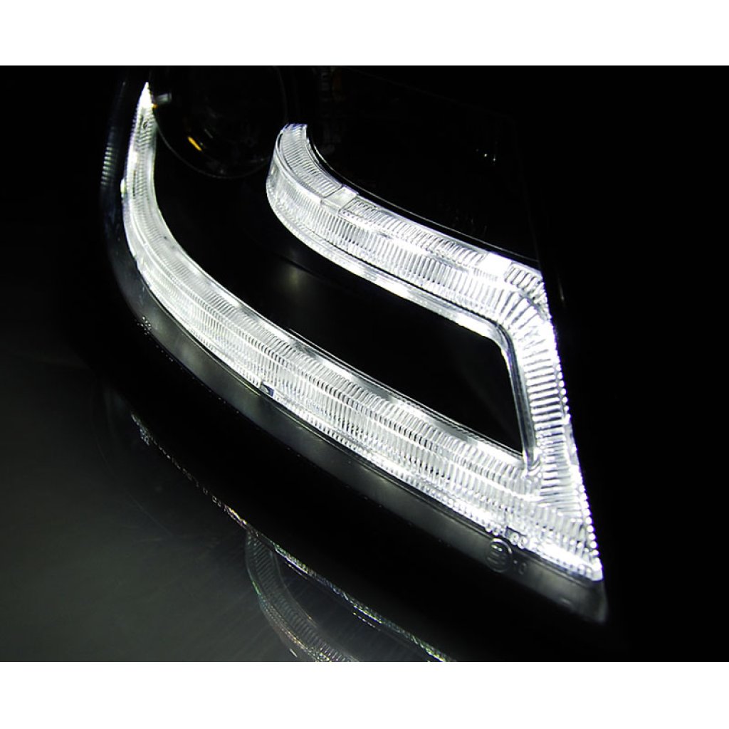 Přední světla s LED denními světly TubeLight Audi A4 B8 08-11 xenon černá