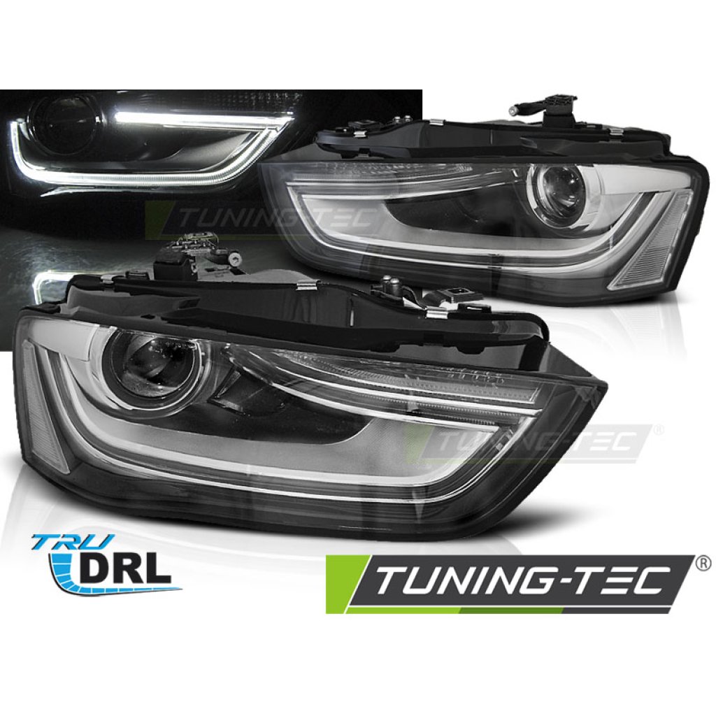 Přední světla s LED denními světly TubeLight Audi A4 B8 12-15 černá