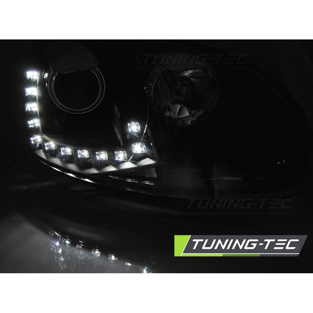 Přední světla s LED denními světly VW Golf 5 03-09 černá