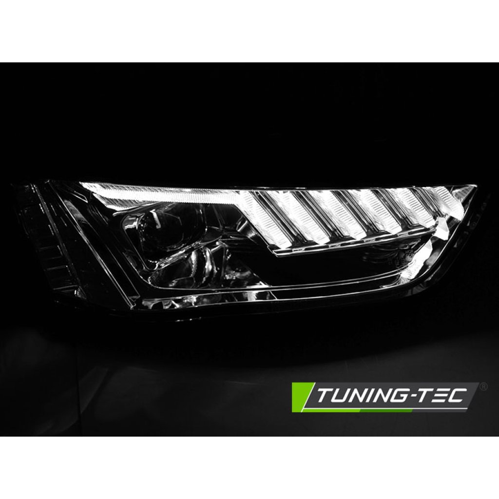 Přední světla s LED dynamickým blinkrem, denní svícení, pro AUDI A4 B8 12-15 xenon chromová