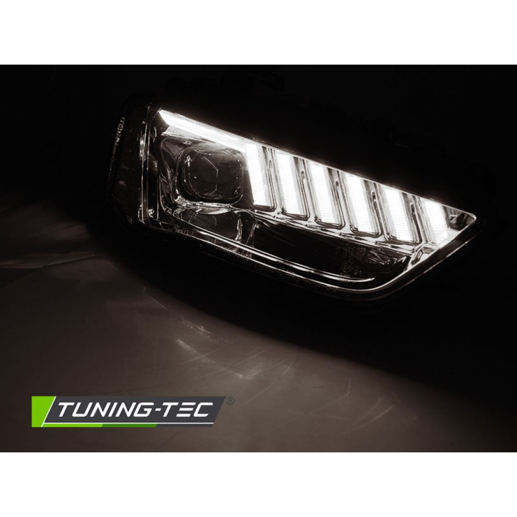 Přední světla s LED dynamickým blinkrem, denní svícení, pro AUDI A4 B8 12-15 xenon chromová