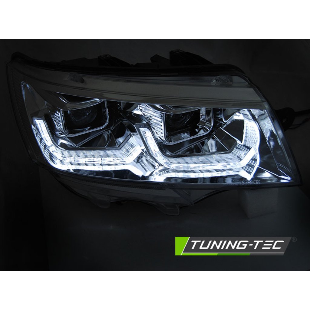 Přední světla s LED dynamickým blinkrem, denní svícení, pro VW T6.1 20- chromová