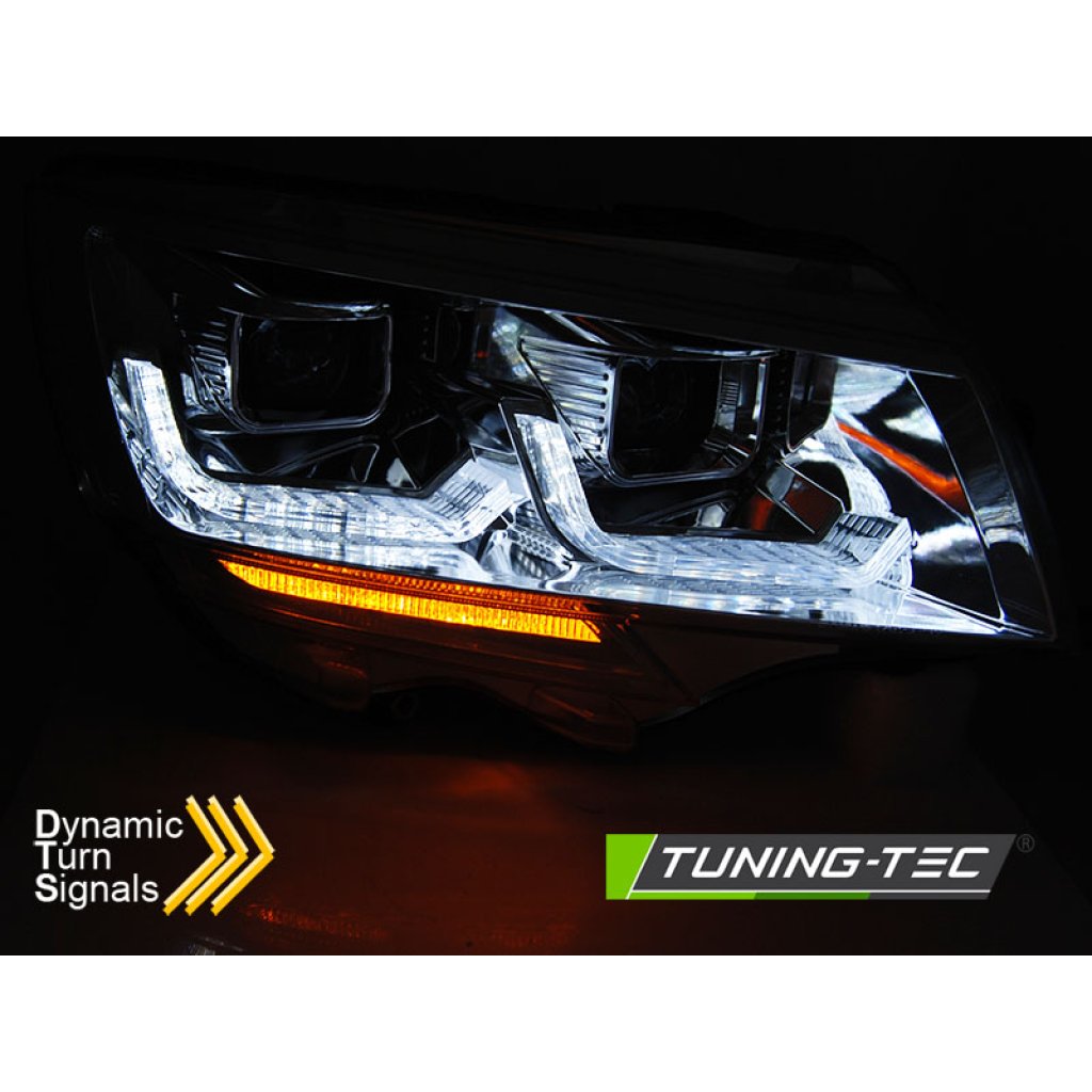 Přední světla s LED dynamickým blinkrem, denní svícení, pro VW T6.1 20- chromová