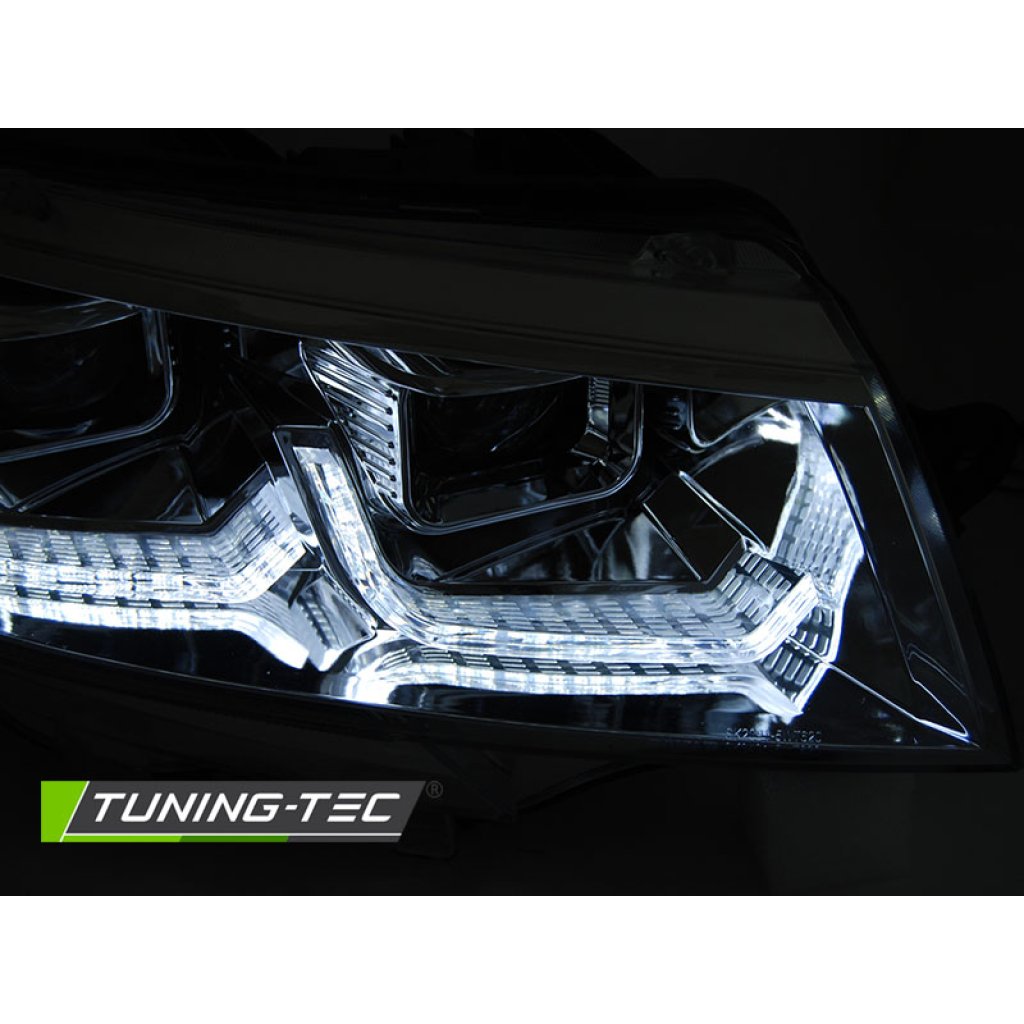 Přední světla s LED dynamickým blinkrem, denní svícení, pro VW T6.1 20- chromová