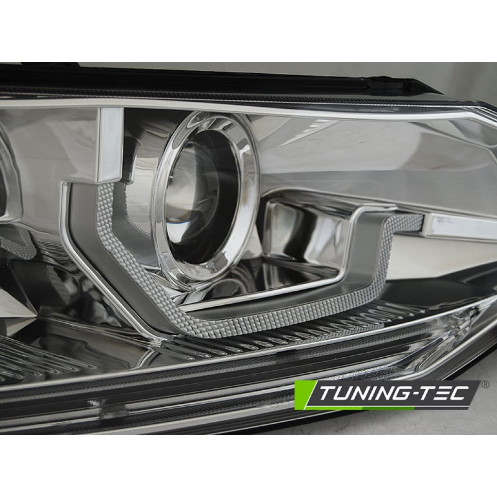 Přední světla s LED dynamickým blinkrem, LED Angel Eyes VW Polo VI 2G 17- chromová