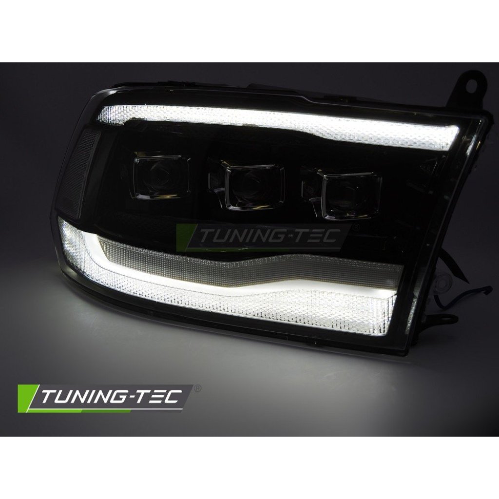 Přední světla s LED dynamickým blinkrem, LED denní světla pro DODGE RAM 1500 2009-2018 černá