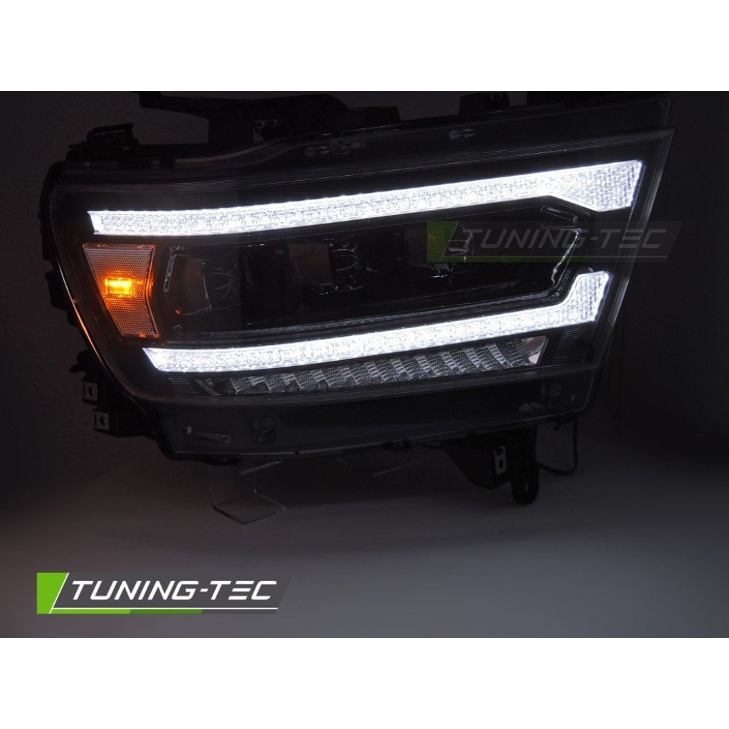 Přední světla s LED dynamickým blinkrem, LED denní světla pro DODGE RAM 1500 2019-2022 černá