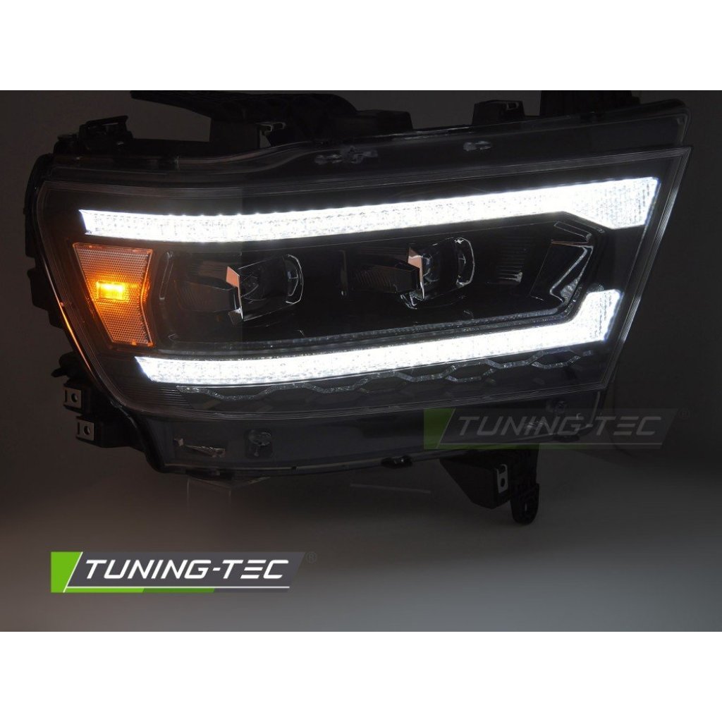 Přední světla s LED dynamickým blinkrem, LED denní světla pro DODGE RAM 1500 2019-2022 černá