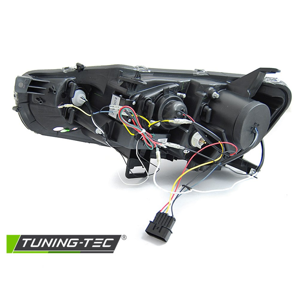 Přední světla s LED dynamickým blinkrem, pro Mitsubishi Lancer 8 (08-16) černá