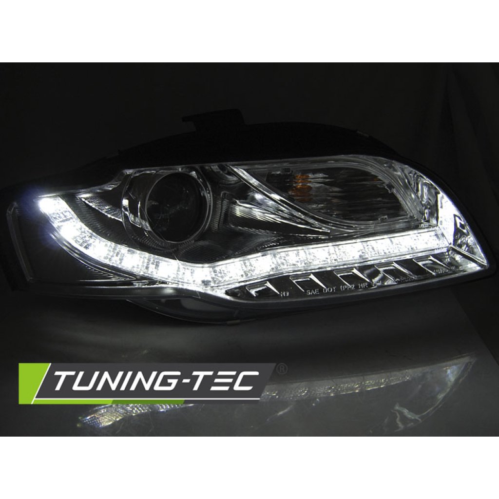 Přední světla s LED, LED blinkr AUDI A4 B7 04-08 chromová