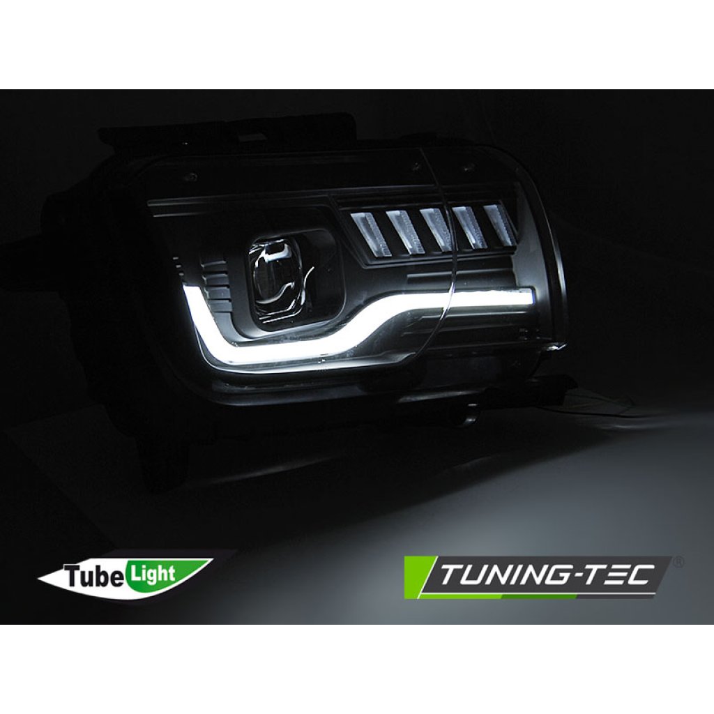 Přední světla s LED, LED dynamickým blinkrem Chevrolet Camaro 09-13 černá