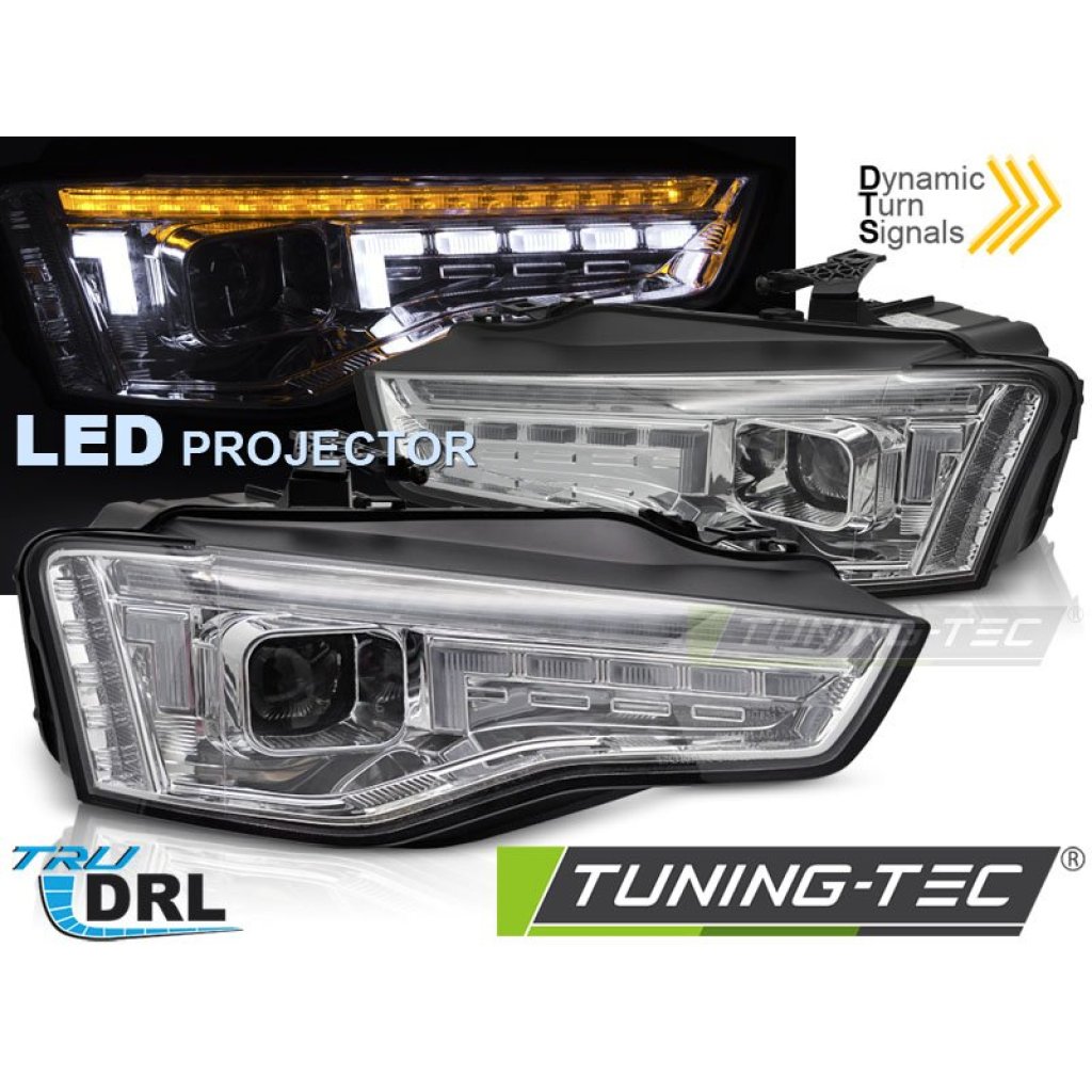 Přední světla s LED pro AUDI A5 2011-2016 chromová