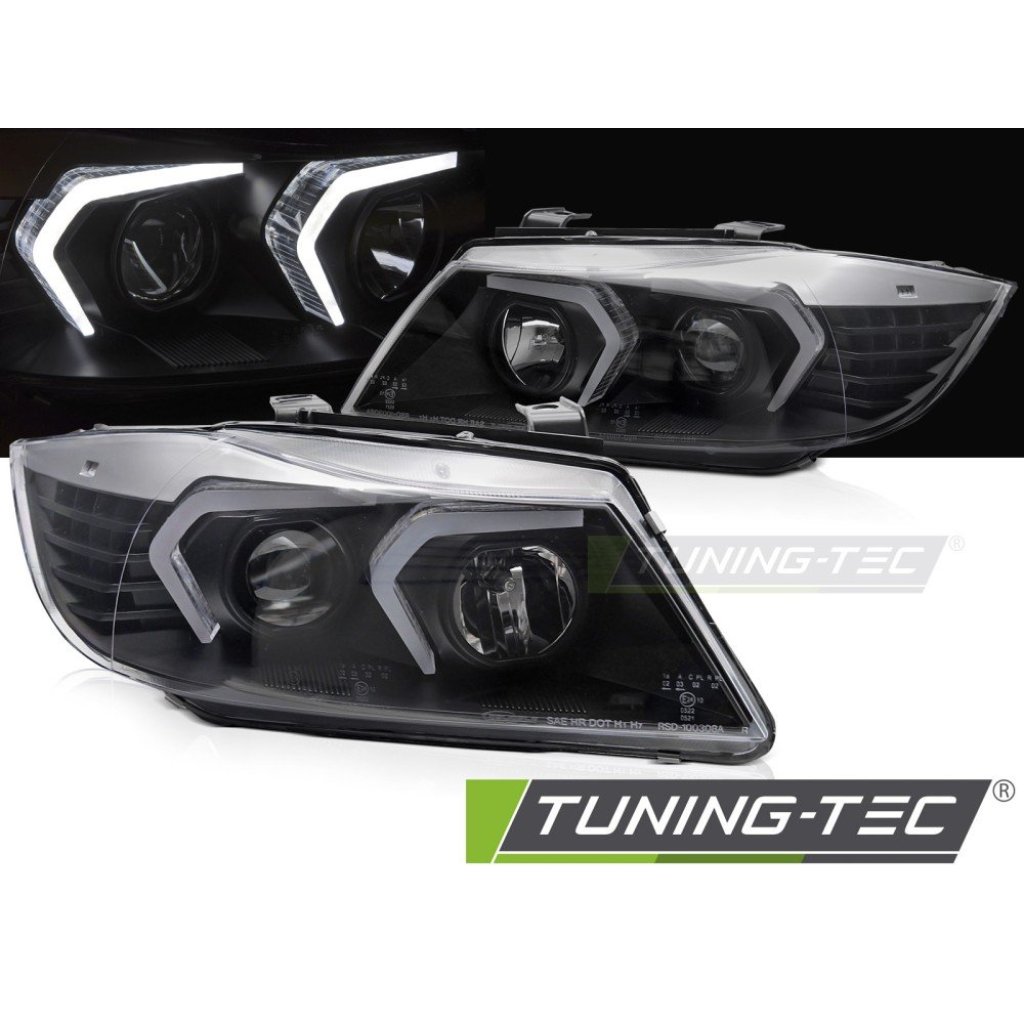 Přední světla s LED pro BMW E90/E91 2005-2008 černá