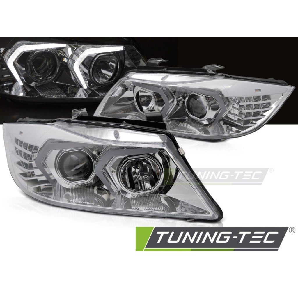 Přední světla s LED pro BMW E90/E91 2005-2008 chromová