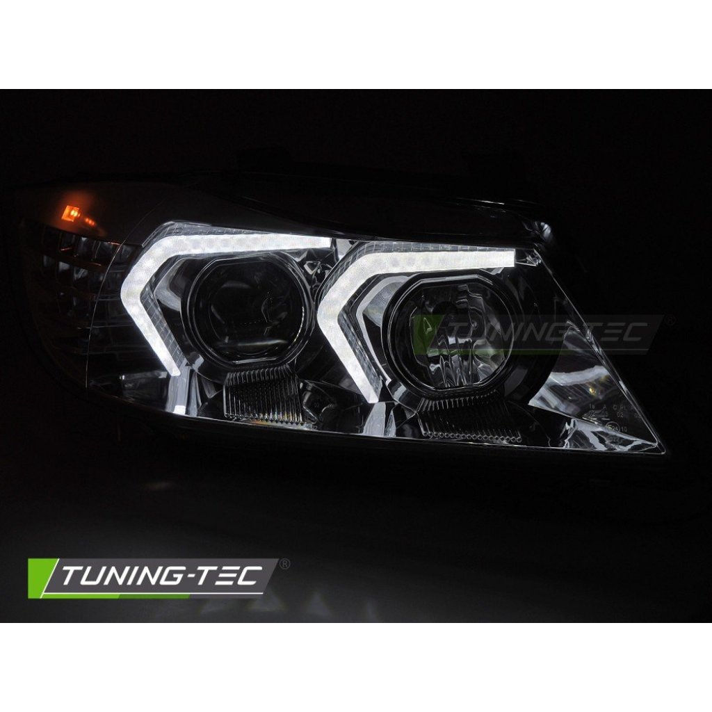 Přední světla s LED pro BMW E90/E91 2005-2008 chromová