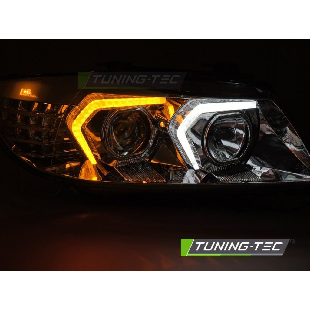 Přední světla s LED pro BMW E90/E91 2005-2008 chromová