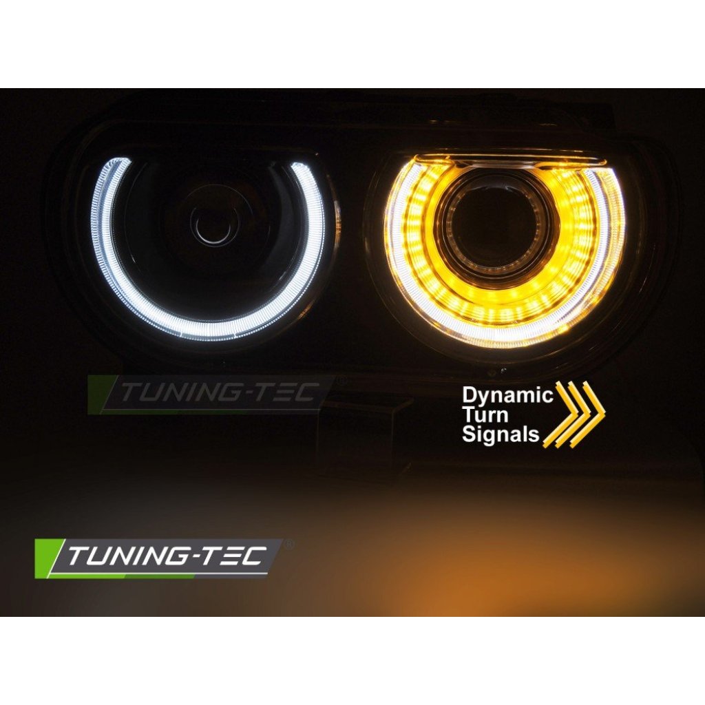 Přední světla s LED pro DODGE CHALLENGER 2008-2014 černá