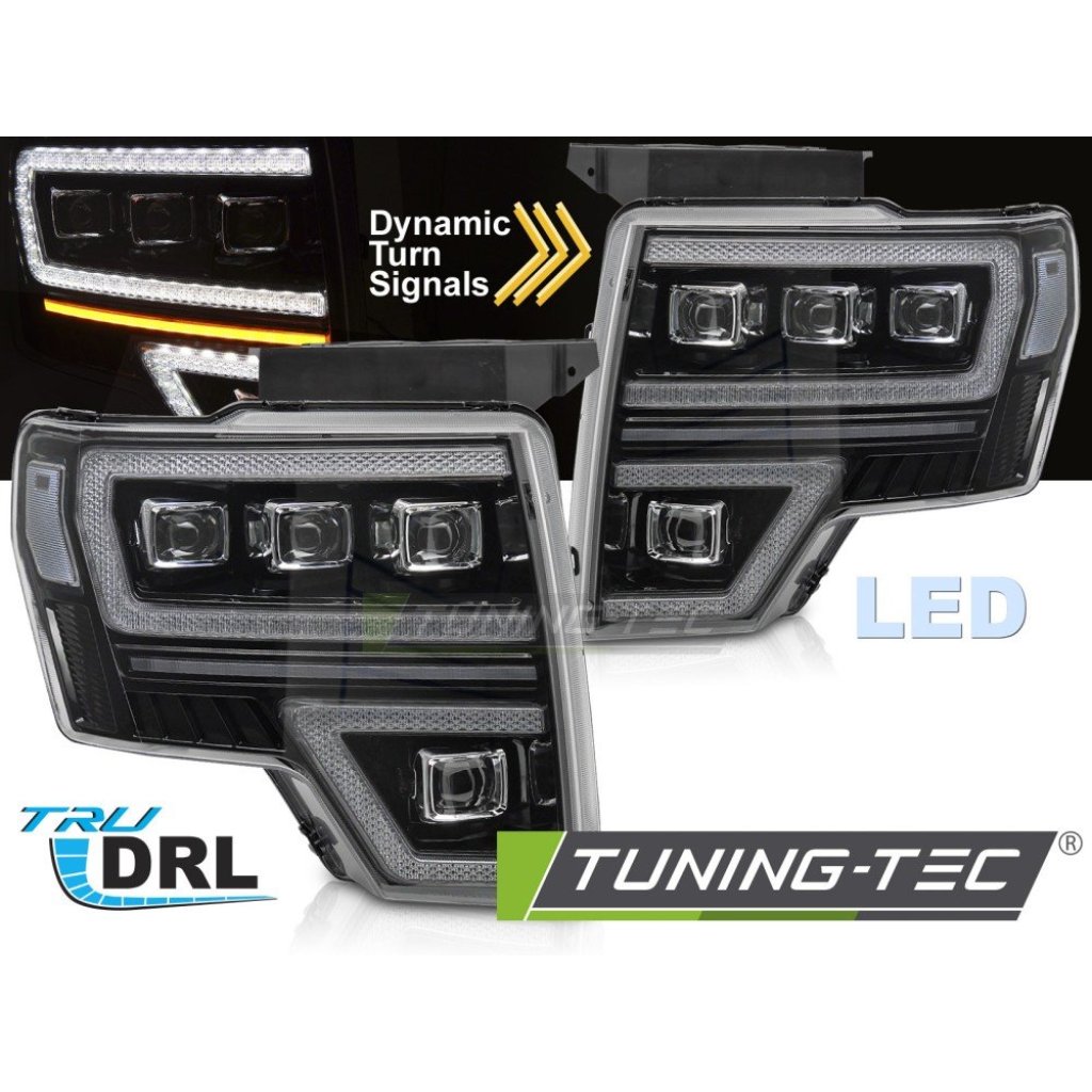Přední světla s LED pro Ford F150 MK12 2008-2014 černá