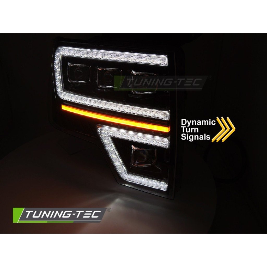 Přední světla s LED pro Ford F150 MK12 2008-2014 černá