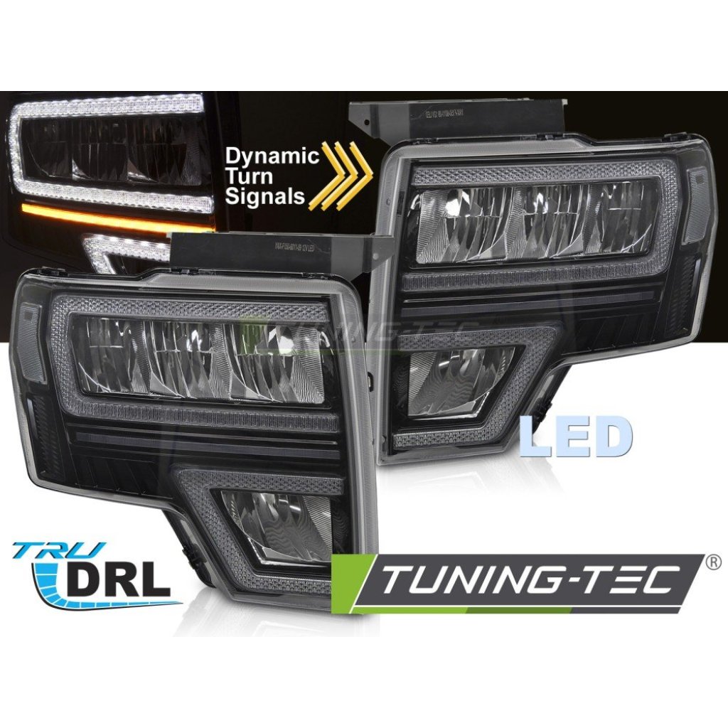Přední světla s LED pro Ford F150 MK12 2008-2014 černá