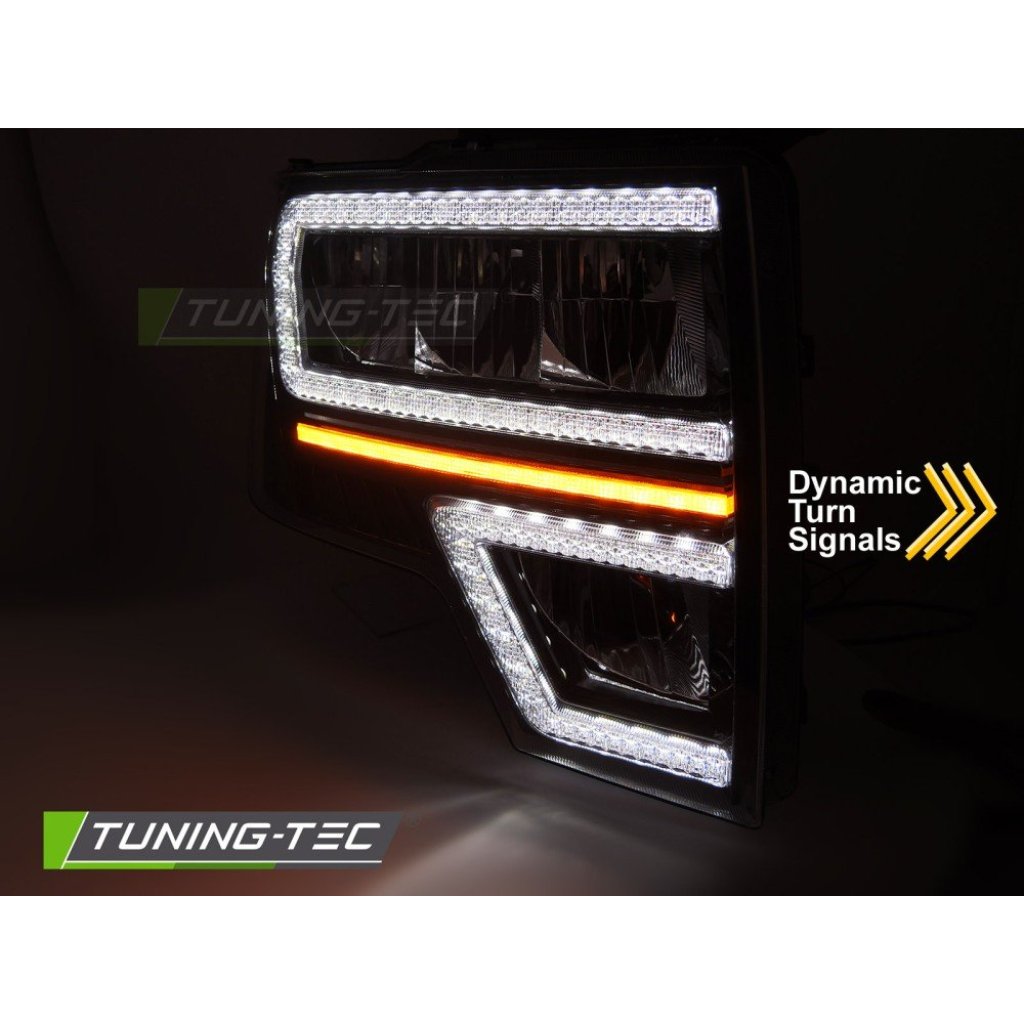 Přední světla s LED pro Ford F150 MK12 2008-2014 černá