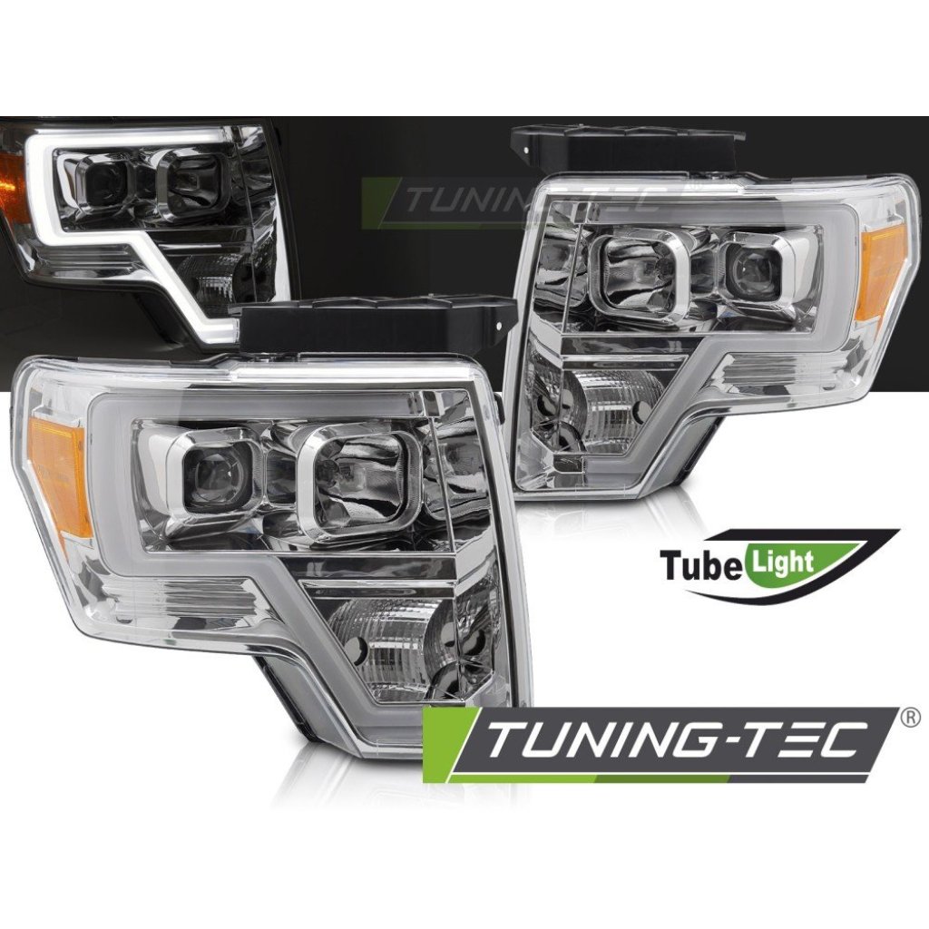 Přední světla s LED pro FORD F150 MK12 2008-2014 chromová