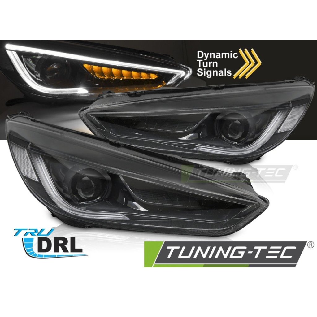 Přední světla s LED pro Ford FOCUS MK3 2014-2018 černá