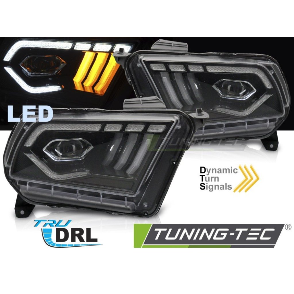 Přední světla s LED pro FORD MUSTANG 2010-2030 černá