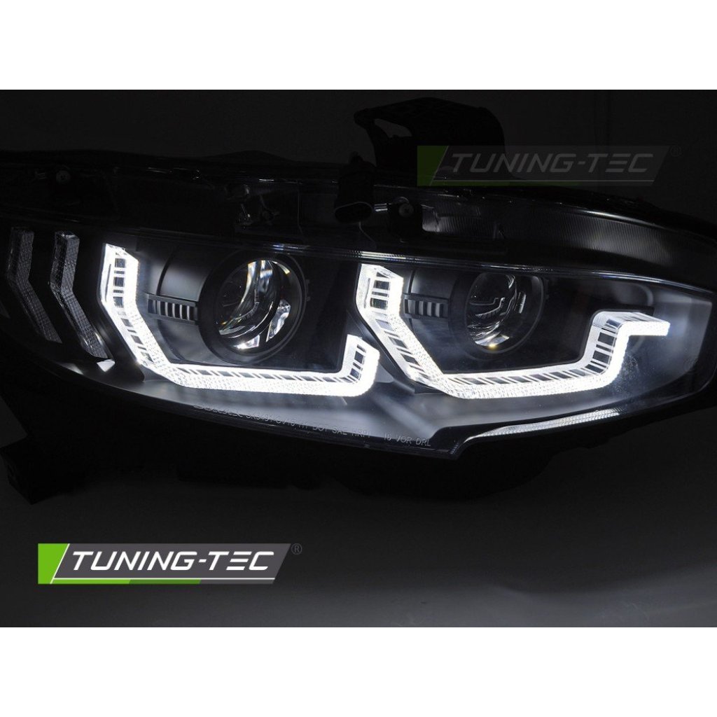 Přední světla s LED pro HONDA CIVIC X 2016-2021 černá