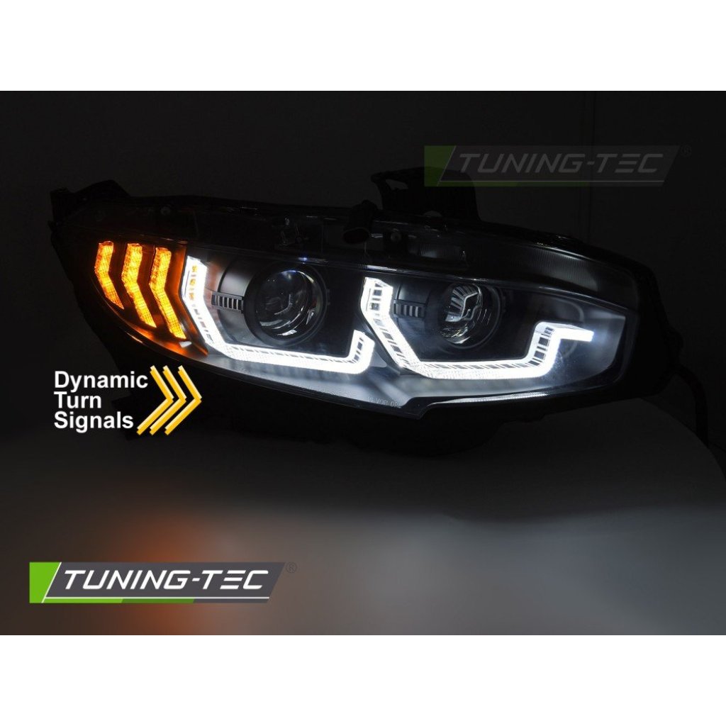 Přední světla s LED pro HONDA CIVIC X 2016-2021 černá