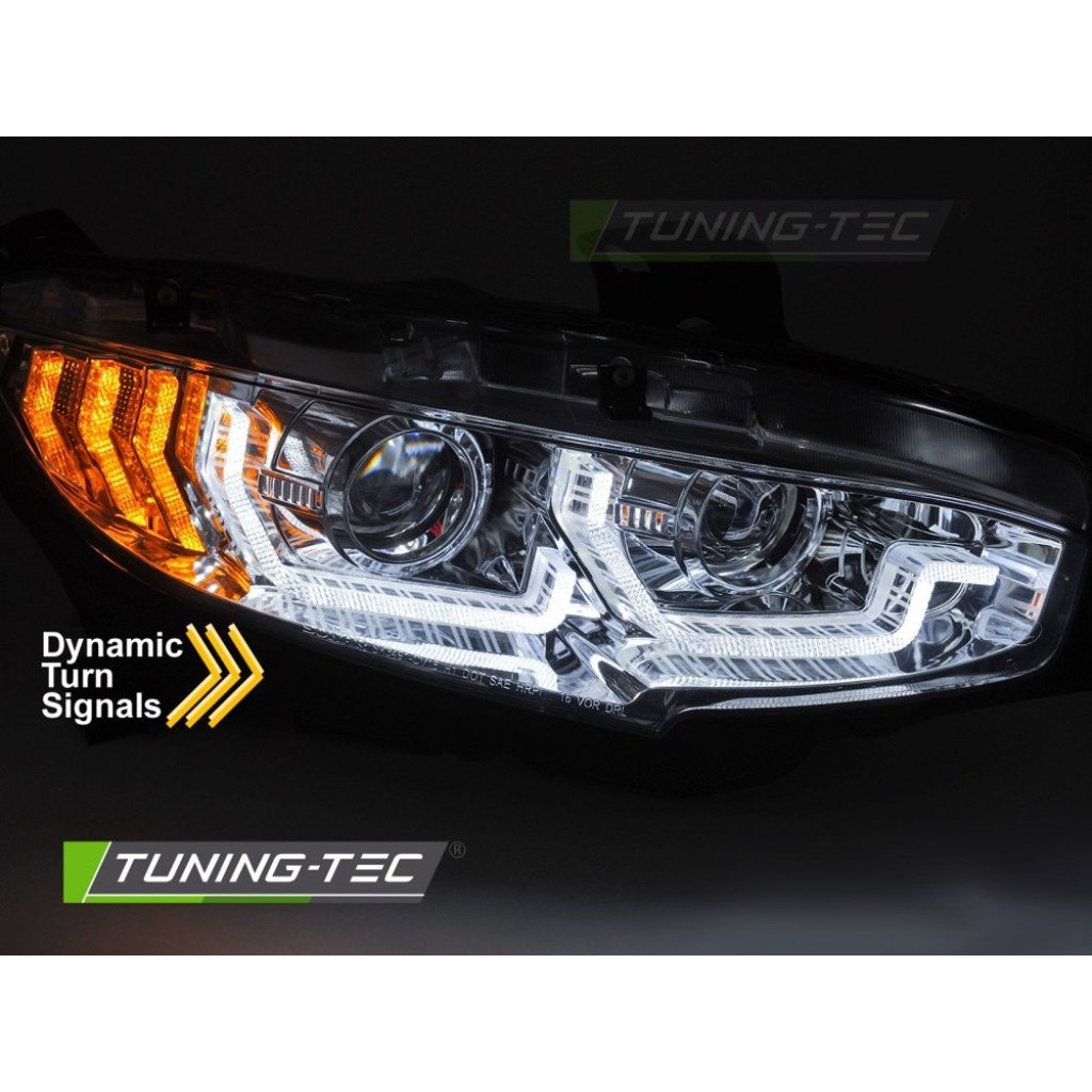 Přední světla s LED pro HONDA CIVIC X 2016-2021 chromová