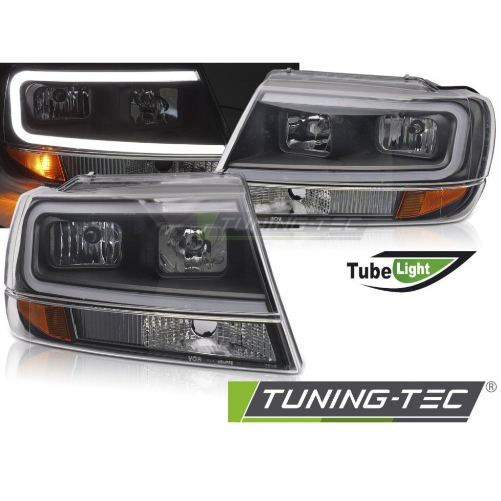 Přední světla s LED pro JEEP GRAND CHEROKEE 1999-2005 černá