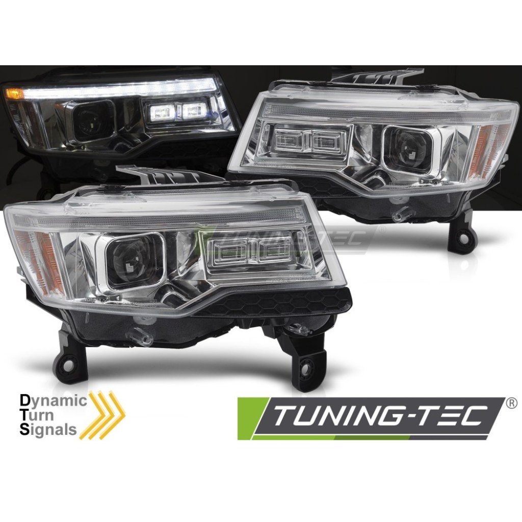 Přední světla s LED pro JEEP GRAND CHEROKEE 2014-2021 chromová