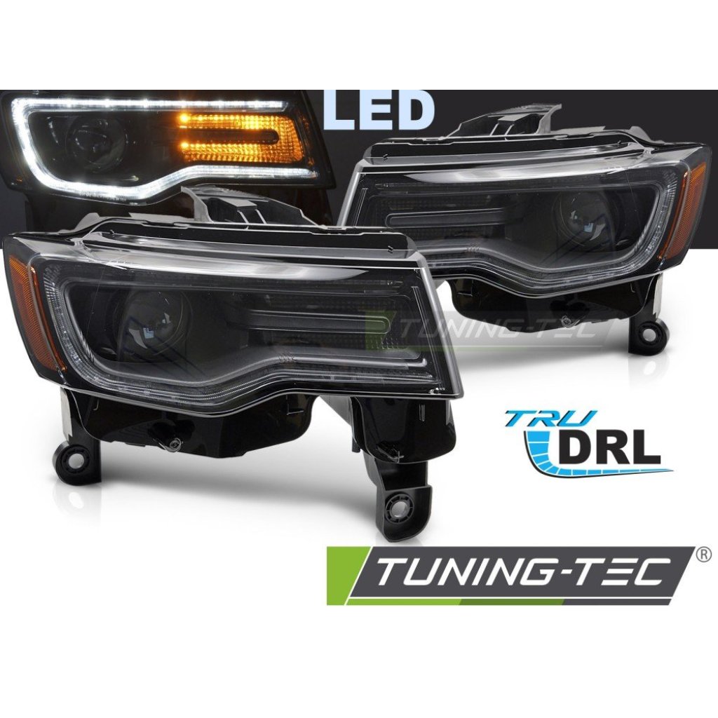 Přední světla s LED pro JEEP GRAND CHEROKEE 2016-2021 černá